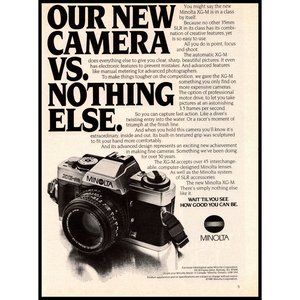 1981 Minolta XG-M SLR Film Camera Vintage Print Ad Photography Photo Wall Art